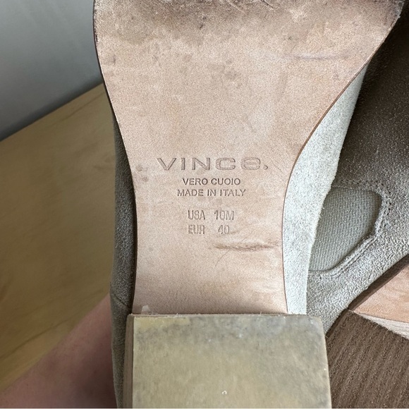 Vince Hamilton Italian Suede Ankle Boots Women’s Size 10 | Neutral Taupe Booties - Picture 9 of 9